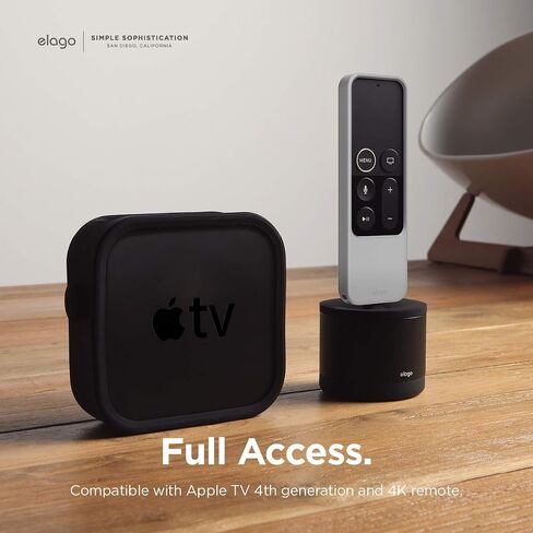 elago R4 Retro Apple TV Remote Case Compatible with Apple TV Siri Remote 1st Generation - Classic Controller Design [Non-Functional], Lanyard Included [US Patent Registered] (Black) in Saudi Arabia