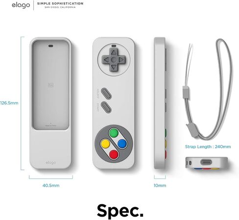 elago R4 Retro Apple TV Remote Case Compatible with Apple TV Siri Remote 1st Generation - Classic Controller Design [Non-Functional], Lanyard Included [US Patent Registered] (Black) in Saudi Arabia