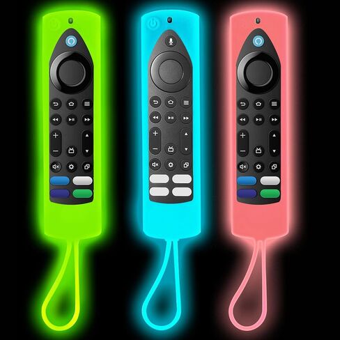 [3-Pack] Climberer Firetv Glow-in-The-Dark Remote Covers for Toshiba/Insignia Fire 4k max Remote NS-RCFNA-21 2021-2024 Durable Silicone Cases with Glowing Feature & Attached Lanyards (Macaron) in Saudi Arabia