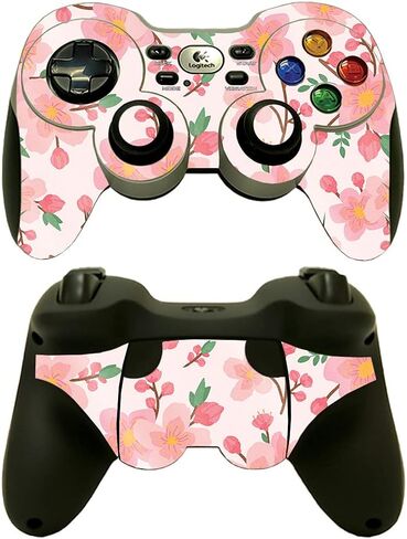 MightySkins Glossy Glitter Skin Compatible with Logitech Wireless Gamepad F710 - Sakura Pink | Protective, Durable High-Gloss Glitter Finish | Easy to Apply and Change Styles | Made in The USA in Kuwait