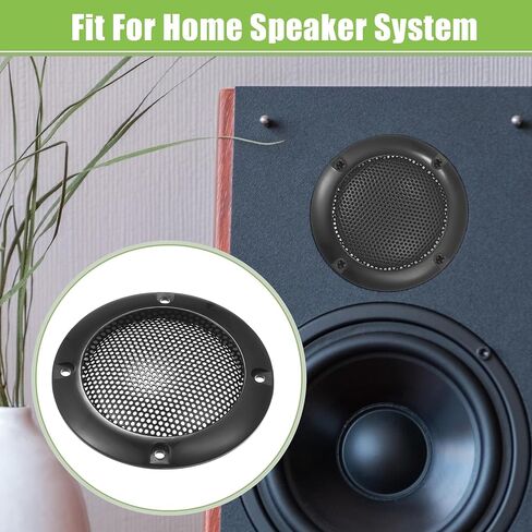 ACROPIX Universal 2 بوصة غطاء شبكي لسماعات السيارة مقاس 2 بوصة، غطاء حماية لمكبر الصوت ومكبر الصوت مع مسامير حديدية سوداء ساطعة - عبوة من 4 قطع in Saudi Arabia