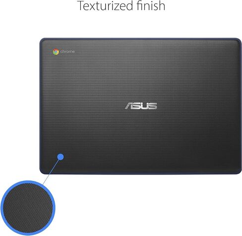 ASUS Chromebook C403 Rugged & Spill Resistant Laptop, 14.0" HD, 180 Degree, Intel Celeron N3350 Processor, 4GB RAM, 32GB eMMC, MIL-STD 810G Durability, Dark Blue, Chrome OS, (Renewed) in Saudi Arabia