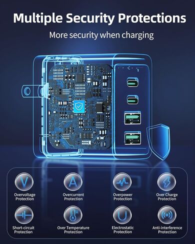 480W USB C Charger Block, Rocoren 10-Ports USB C Charging Station for Multiple Devices,PD 100W Type c Gan Fast Charger Station Multi USBC Charging Hub for Laptop MacBook HP iPad iPhone Samsung in Saudi Arabia