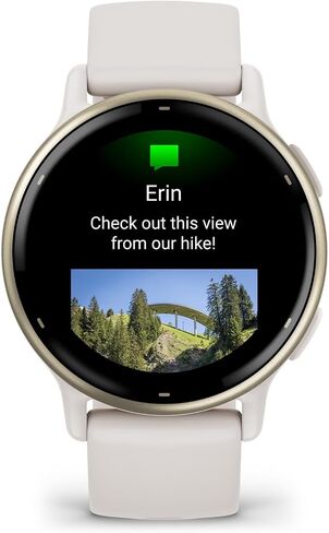 Garmin vivoactive 6 GPS Smartwatch with AMOLED Display, Lunar Gold | Advanced Health and Fitness Features, Up to 11 Day Battery, Energy Monitoring, Sleep Coach | with Signature Series Power Bundle in Saudi Arabia