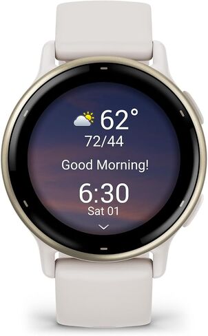Garmin vivoactive 6 GPS Smartwatch with AMOLED Display, Lunar Gold | Advanced Health and Fitness Features, Up to 11 Day Battery, Energy Monitoring, Sleep Coach | with Signature Series Power Bundle in Saudi Arabia