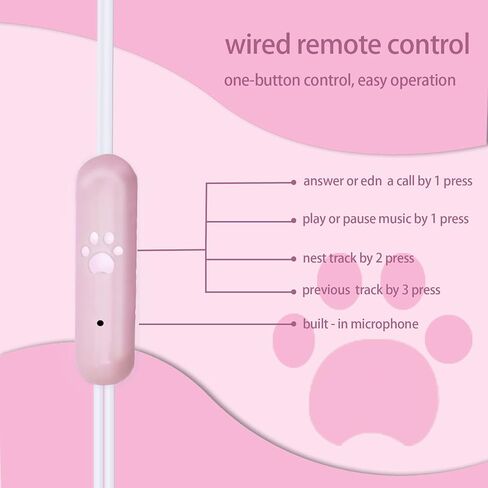 Kids Earbuds for Back to School with Cute Earphones Storage Case, Unicorn Earbuds for Kids in-Ear Headphones of Electronics Wired 3.5mm with Mic, Lovely Gifts for School Girl and Boy (Pink) in Saudi Arabia
