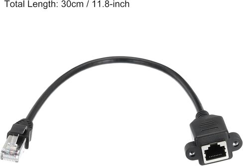 MECCANIXITY Male to Female 5e Network Cable Extension Wire M3 30CM Length Waterproof for Home Office Networks with Ears in Saudi Arabia