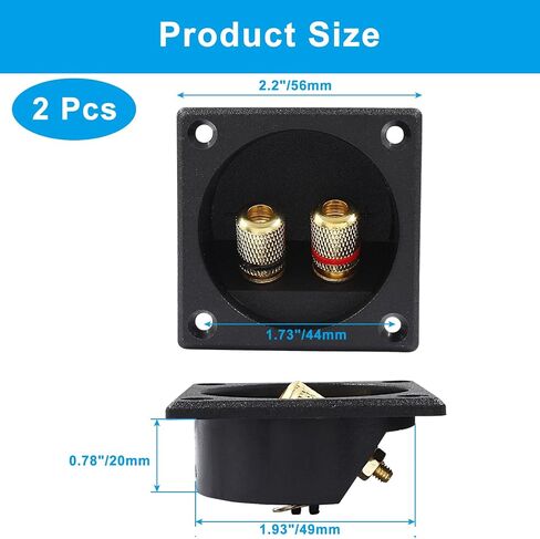 2-Way Speaker Box Terminal Cup, 3 Inch Round Stereo Screw Cup Connectors, Home Stereo Screw Cup Connectors, Pack of 2 in Saudi Arabia