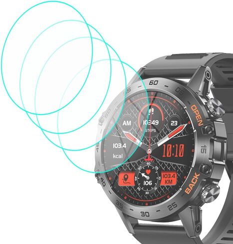 متوافق مع ساعة SUNKTA BW1846A-1 K-52 مقاس 1.39 بوصة، ساعة ذكية دائرية متينة، واقي شاشة من الزجاج المقوى، 3 قطع، 9 ساعات in Saudi Arabia