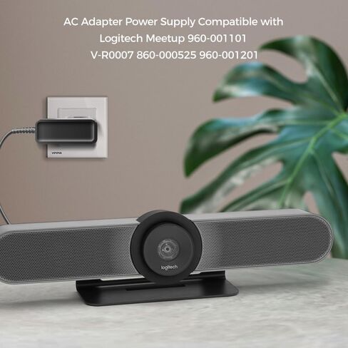 12V Power Supply Cable Compatible with Logitech Meetup 960-001101 V-R0007 860-000525 960-001201 Meet up HD Video Audio Conferencing System Camera logi DSA-18CB-12FCA120150 Switching Adapter in Saudi Arabia