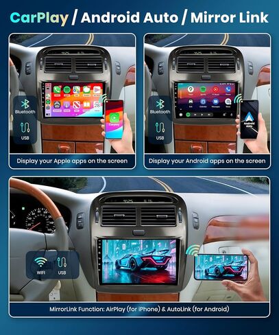 [تحديث OTA] راديو سيارة أندرويد 8Core 4+64G لسيارة Lexus LS430 2004 2005 2006 Wireless Carplay Android Auto 9 بوصة شاشة لمس ستيريو مع 5.0 BT AI DSP WiFi 4G Canbus GPS Mirror Link AM/RDS كاميرا in Saudi Arabia