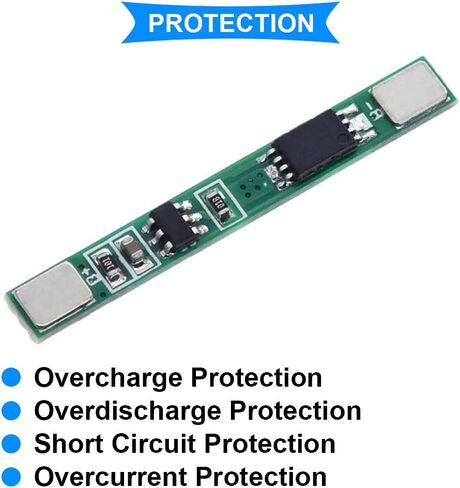 10 قطعة 1S 3A 3.7 فولت لوح حماية بطارية ليثيوم 18650 وحدة شاحن BMS PCB لوح حماية لخلية بطارية ليثيوم أيون مع شريط النيكل in Saudi Arabia