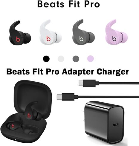 18W Fast Charger for Beats Studio Buds, Beats Flex, Beats Fit Pro (x Kim Kardashian), New Beats by dre Headphones Accessories USB C to USB C Power Cable 18W 3A Adapter Charger Cord 5FT (Black) in Kuwait
