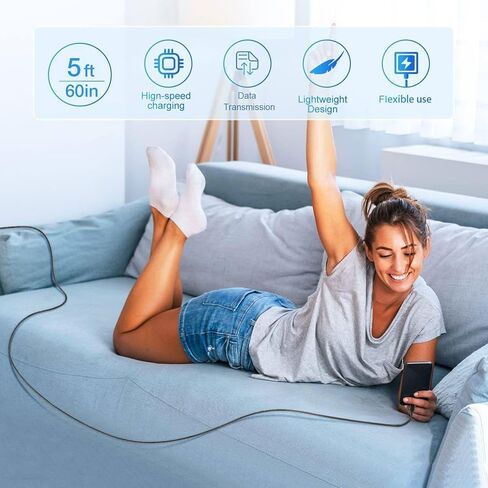 18W Fast Charger for Beats Studio Buds, Beats Flex, Beats Fit Pro (x Kim Kardashian), New Beats by dre Headphones Accessories USB C to USB C Power Cable 18W 3A Adapter Charger Cord 5FT (Black) in Kuwait