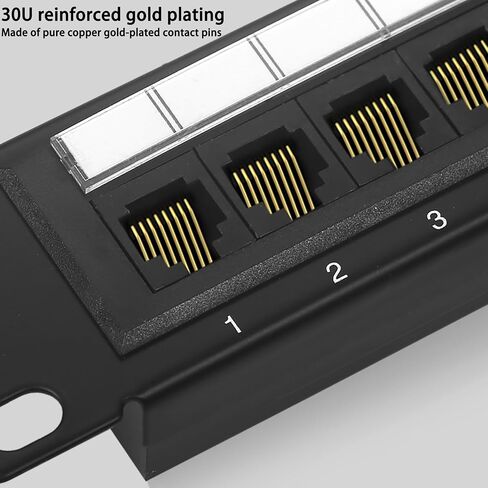 لوحة تصحيح شبكة إيثرنت RJ45، لوحة تصحيح شبكة 1U 24 منفذًا، متوافقة مع كابلات Cat5e وCat6 in Saudi Arabia
