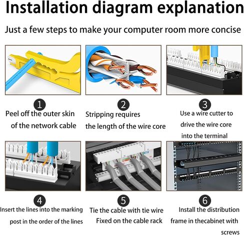 لوحة تصحيح شبكة إيثرنت RJ45، لوحة تصحيح شبكة 1U 24 منفذًا، متوافقة مع كابلات Cat5e وCat6 in Saudi Arabia