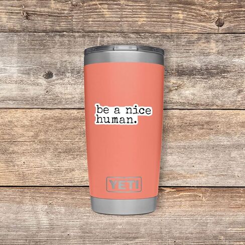Be A Nice Human Sticker Kindness Stickers - 3 Pack - Set of 2.5, 3 and 4 Inch Vinyl Laptop Stickers - for Laptop, Phone, Water Bottle, Car & More Decal (3 Pack) S215057-3Pack in Kuwait