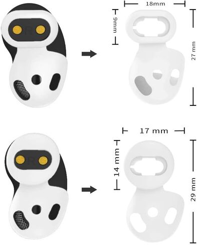 [ 8 Pairs ] Galaxy Buds Live Ear Tips Wing Tips, Non-Slip Anti-Slip Sound Leakproof Silicone Earbuds Replacement Cover Accessories Compatible with Samsung Galaxy Buds Live White S/L in Saudi Arabia