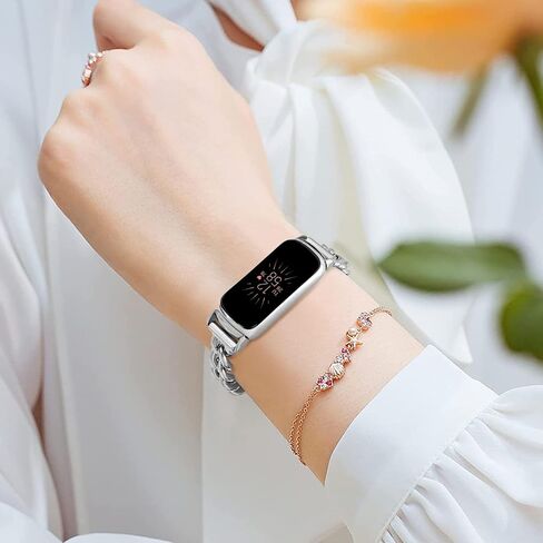 2 Pack Compatible with Fitbit Luxe Bands,Slim Metal Band Stainless Steel Adjustable Straps Replacement Bands for Fitbit Luxe Smart Watch for Women Men in Saudi Arabia