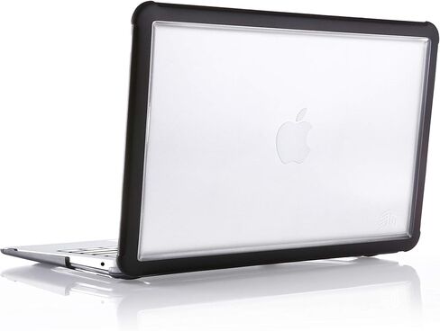 حافظة STM Dux لجهاز MacBook Air (13 بوصة) فائقة الحماية - موديلات M1 وRetina 2020/2018 (A1932/A2179/A2337) - غطاء كمبيوتر محمول شفاف ومتين تم اختباره بمواصفات Mil-Spec - أسود (stm-122-293MW-01) ) in Kuwait