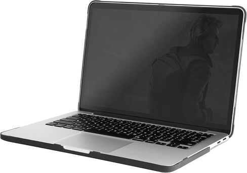 حافظة STM Dux لجهاز MacBook Air (13 بوصة) فائقة الحماية - موديلات M1 وRetina 2020/2018 (A1932/A2179/A2337) - غطاء كمبيوتر محمول شفاف ومتين تم اختباره بمواصفات Mil-Spec - أسود (stm-122-293MW-01) ) in Kuwait