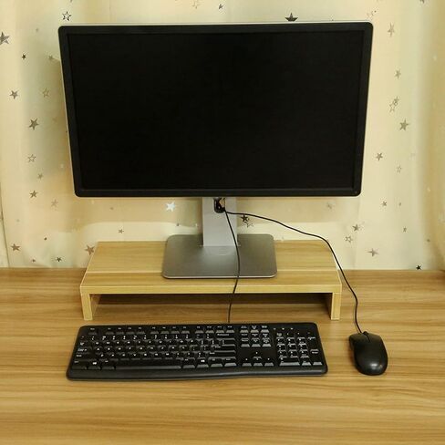 Monitor Stand Wooden Monitor Riser Desktop Organizer, LED Computer Monitor Riser Universal PC Notebook TV Riser Bracket Organizer Rack in Saudi Arabia