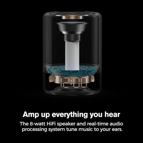 مكبر صوت بلوتوث بإضاءة ليلية من هوسبي، ضوء بجانب السرير، عالي الدقة، صوت ستيريو عالٍ، TWS، بث لاسلكي، مكبر صوت محمول، أسود حديث in Kuwait