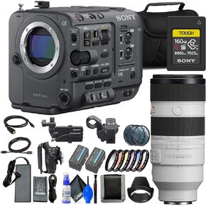 Sony FX6 Full-Frame Cinema Camera (Body Only) (ILME-FX6V) + Sony FE 70-200mm Lens + 160GB Card + BP-U35 Battery + Filter Kit + Color Filter Kit + Lens Hood + Bag + Memory Wallet + More (Renewed)