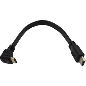 CERRXIAN 270 Degree Elbow HDMI Cable 1FT Flat Slim High Speed HDMI Extension Cable A Male to Up Angle A Male Cord