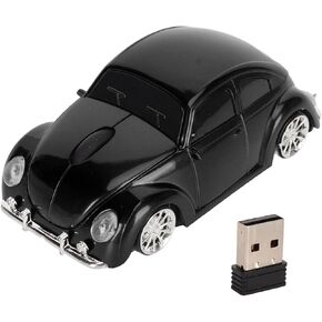 Car Mouse, 1600DPI 2.4GHz Gaming Mouse Sports Car Shaped Mouse with USB Receiver, Auto Sleep Mode, LED Light Cordless Computer Mouse for Laptop Desktop (Black)