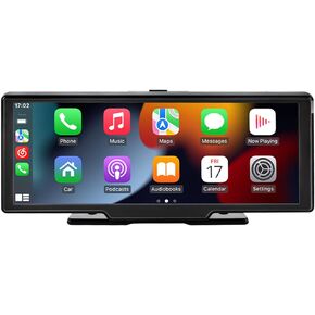 MaXpeedingrods Car Stereo with Apple CarPlay & Android Auto, 10.26" Portable Car Radio with Front & Backup Camera, Audio Receiver, 2.5K Dash Cam, GPS Navigation, Mirror Link, Bluetooth