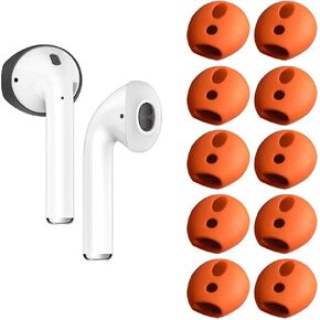 OneCut (حافظة مناسبة مكونة من 5 أزواج من أغطية الأذن وأغطية الأذن المتوافقة مع AirPods 1 و2، أطراف أذن ناعمة مضادة للانزلاق ومضادة للخدش لسماعات EarPods/سماعات الأذن/سماعات الأذن (شفاف)