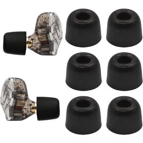Memory Foam Ear Tips Noise Canceling Foam Eartips Ear Cap Replacement Ear Tip Compatible with KZ ZS10 Pro, Large Size 3 Pairs,Black 515 L