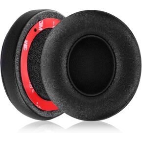 Solo 3 Replacement Ear Pads Compatible with Beats Solo 2 & Solo 3 Wireless On-Ear Headphones, Memory Foam Ear Cushions Black