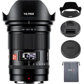 عدسة VILTROX AF 16 مم F1.8 F/1.8 بإطار كامل لكاميرات Nikon Z-Mount، حامل Z مع شاشة LCD مدمجة وعدسة زاوية واسعة لـ Nikon Z Mount Z7 Z7ii Z8 Z8ii Z9 Zf Z30 Z50 Zfc