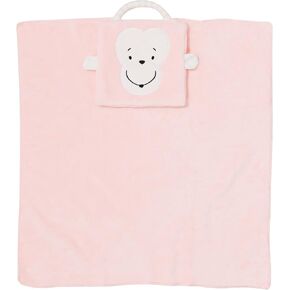 Enesco Izzy and Oliver New Baby Infant Monkey Character Super-Soft Folding Travel Blanket, Pink, 24 x 24 Inch