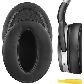 Geekria QuickFit Replacement Ear Pads for Sennheiser HD4.50BT, HD4.50BTNC, HD4.40BT, HD4.30G, HD4.20S, HD458BT, HD450, HD450BT, HD400S, HD350BT Headphones Ear Cushions, Headset Earpads (Black)