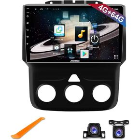 4+64GB Android Car Stereo for Dodge Ram 1500 2500 3500 Pickup 2013-2018 Radio Replacement Installation Kit GPS Navigation Octa Core 4G DSP HiFi AM FM RDS SWC