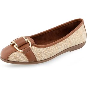 What's What Women's Bentley Ballet Flat, Natural Raffia, 11