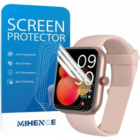 Screen Protector Compatible for IDW20 1.91'' Smart Watch, TPU HD Full Coverage Invisible Protective Film Compatible for Faweio IDW20 / Yoever/TOOBUR 1.91'' Smartwatch (6PCS)