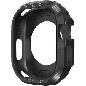 Ultra Case Compatible with Apple Watch Ultra 49mm, Hard PC Bumper Case All-Around Edge Shockproof Protective Cover Frame [NO Screen Protector]- Black (White)
