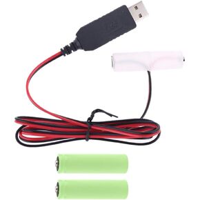 AA Battery Eliminator Power Supply Adapter, 1m USB Power Supply Cable,1.5V - 6V, 4 Types for Choose, Replace 1 to 4pcs AA Battery