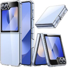 JETech Case for Samsung Galaxy Z Flip 6, Crystal Transparent Hard PC Shell, Anti-Scratch Shockproof Slim Protective Phone Cover (Clear)