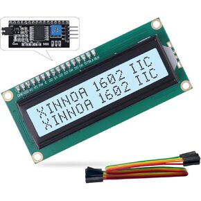 1602 LCD Display Module with IIC I2C Serial Interface Adapter LCM Black Backlight Screen Red Font AIP31066 Controller 16X2 LCD for Arduino, Raspberry pi, Tinkerboard, Nano pi, Banana pi, stm32, DIY