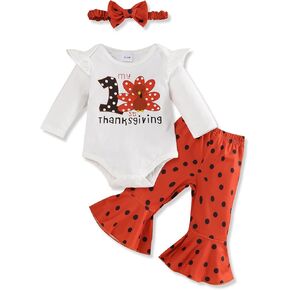 My First Thanksgiving Baby Girl Outfit My 1st Thanksgiving Romper Gobble Turkey Pant Thanksgiving Baby Girl Outfit