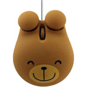 Cute Animal Bear Shape USB Wired Corded Mouse Optical Mice for Notebook PC Laptop Computer 1600DPI 3 Buttons with 3.2 Feet Cord (Brown)