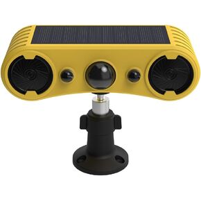 Solar Outdoor-Indoor Motion Sensor Alarm - Loud noise maker! 13 sound detector strobe light. Perfect for homes, cottages, and farms!