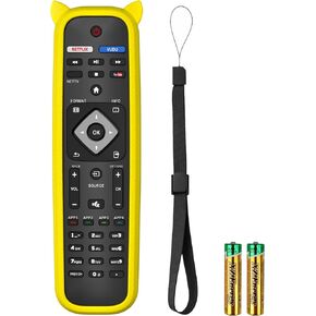 NH500UP Replace Remote Compatible with Philips Remote Control for Smart TV with Blue Glowing Cover for Philips TV Remote Replacement NH500U NH500UW NH503UP with Battery for Philips Smart TV Remote