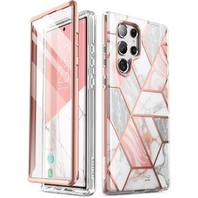 i-Blason Cosmo Series Case for Samsung Galaxy S22 Ultra 5g (2022 Release), Slim Stylish Full Body Protective Case with Built-in Screen Protector (Amem)