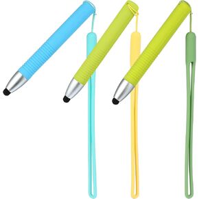 Kid-Friendly Pens for Touch Screens:Touch Screens Pen Stylus Silicone Anti-Slip Tablet Stylus Compatible with All Touch Screens,3 pcs Stylus + 3 pcs Anti-Lost Ropes